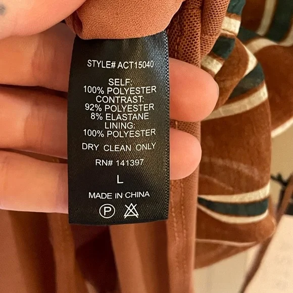 Astr Brown Green White Bodysuit with Vertical Stripes Flattering Flowy Tank NWT - Picture 7 of 12